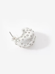 Mint Velvet Silver Tone Crystal Statement Earrings - Image 3 of 4