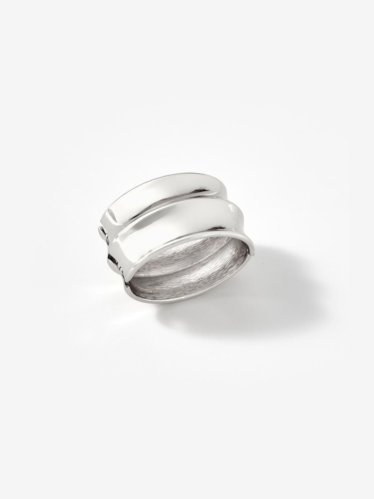 Mint Velvet Silver Tone Statement Cuff Bracelet - Image 1 of 3 Mint Velvet Silver Tone Statement Cuff Bracelet - Image 1 of 3