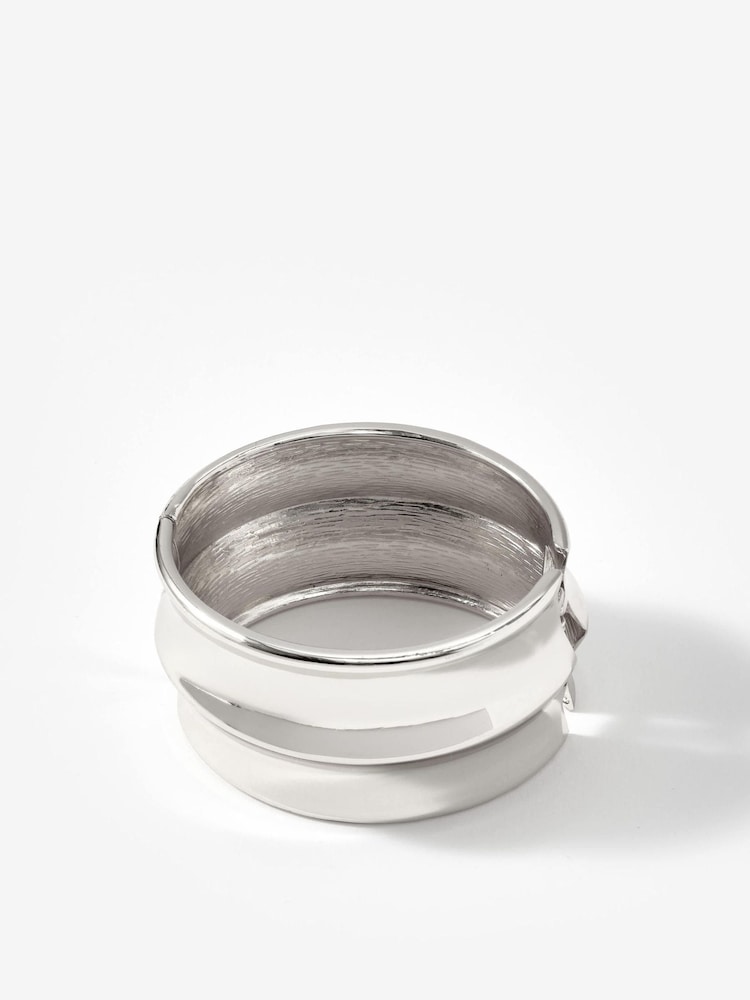 Mint Velvet Silver Tone Statement Cuff Bracelet - Image 2 of 3 Mint Velvet Silver Tone Statement Cuff Bracelet - Image 2 of 3