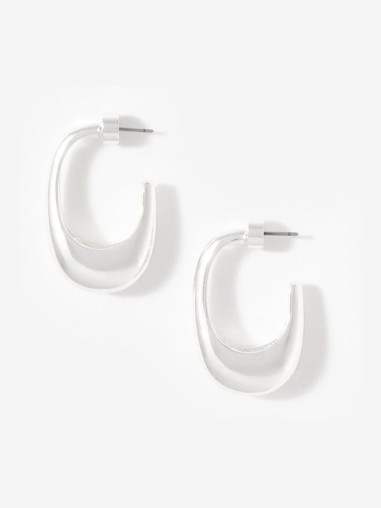 Mint Velvet Silver Tone Hoop Earrings - Image 1 of 4