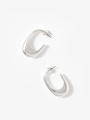 Mint Velvet Silver Tone Hoop Earrings - Image 2 of 4