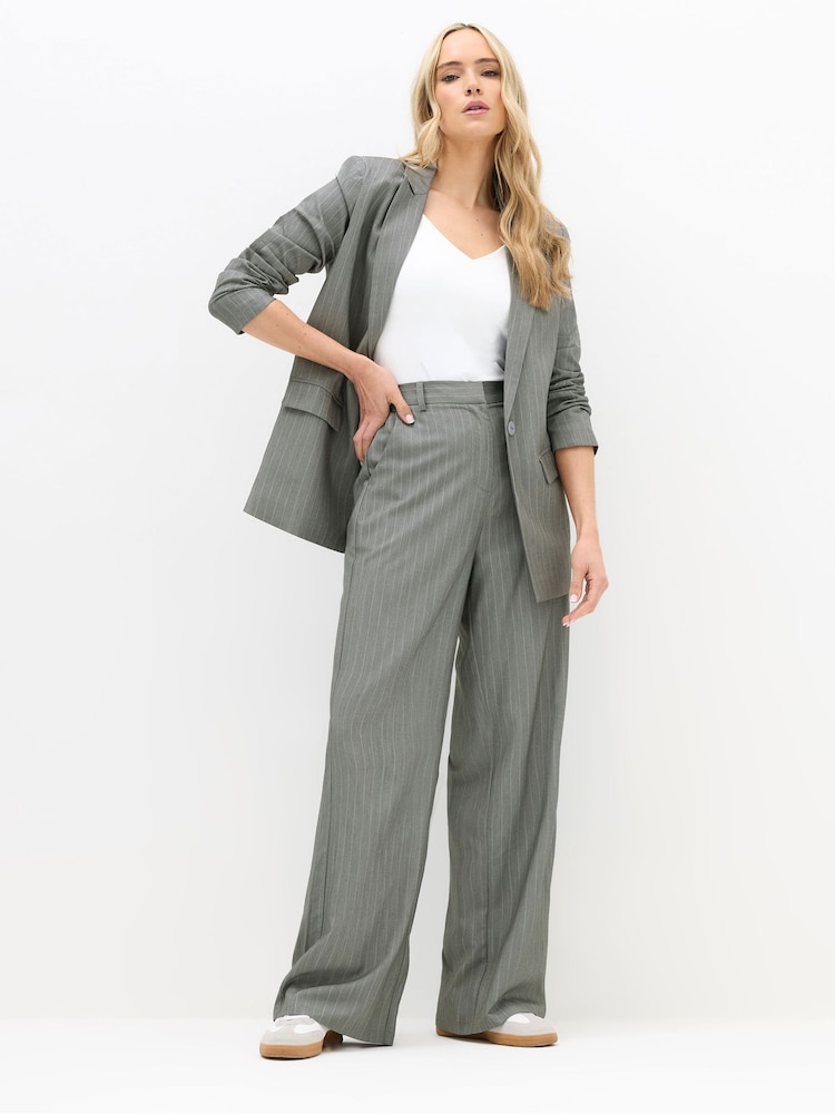 Long Tall Sally Grey Pinstripe Trousers - Image 1 of 3
