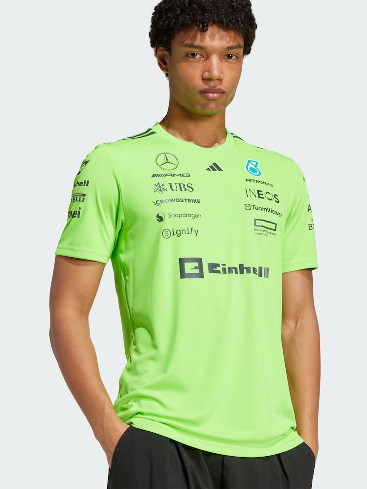 adidas Green Mercedes AMG Petronas Formula One Team Set Up Jersey - Image 1 of 6 adidas Green Mercedes AMG Petronas Formula One Team Set Up Jersey - Image 1 of 6