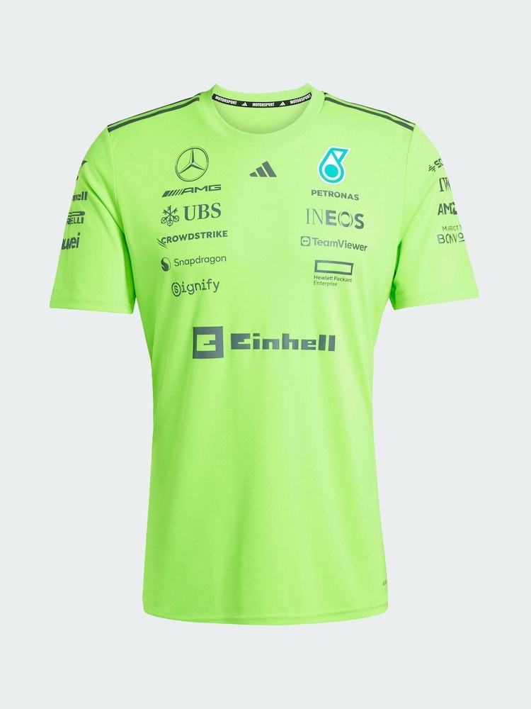 adidas Green Mercedes AMG Petronas Formula One Team Set Up Jersey - Image 6 of 6 adidas Green Mercedes AMG Petronas Formula One Team Set Up Jersey - Image 6 of 6