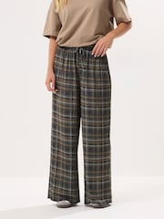 PixieGirl Petite Brown Crinkle Wide Leg Trousers - Image 3 of 5
