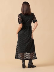 PixieGirl Petite Black Lace Midi Dress - Image 3 of 5
