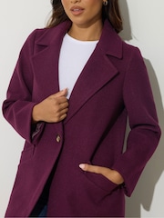 PixieGirl Petite Red Single Button City Coat - Image 4 of 5