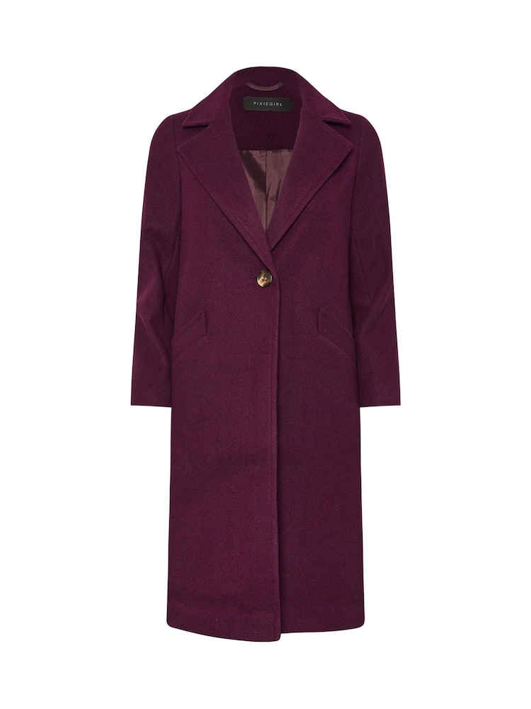 PixieGirl Petite Red Single Button City Coat - Image 5 of 5