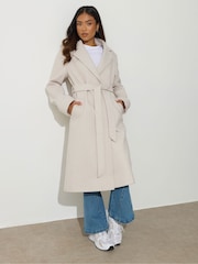 Natural - Casacos PixieGirl Petite Wrap Belted - Imagem 1 de 5