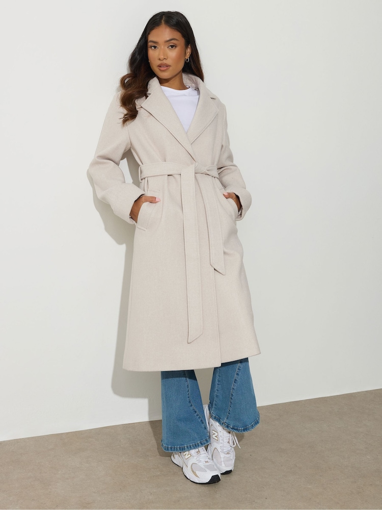 Natural - Casacos PixieGirl Petite Wrap Belted - Imagem 1 de 5