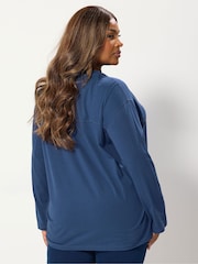 Yours Curve Blue Seam Detail Skater Top - Image 2 of 5