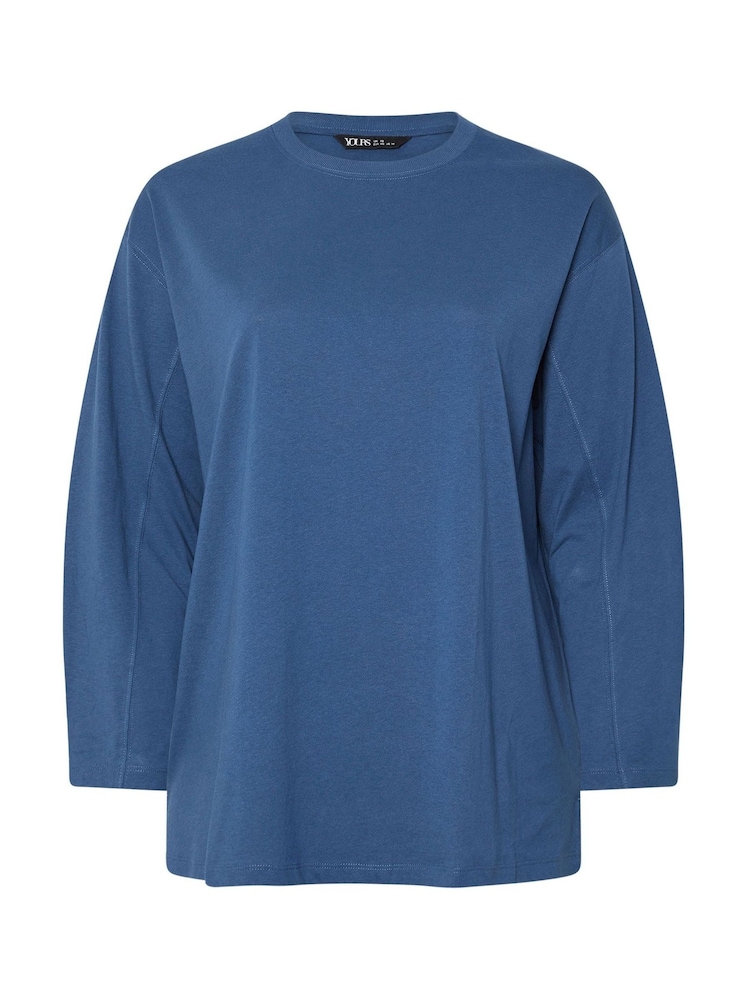 Yours Curve Blue Seam Detail Skater Top - Image 5 of 5