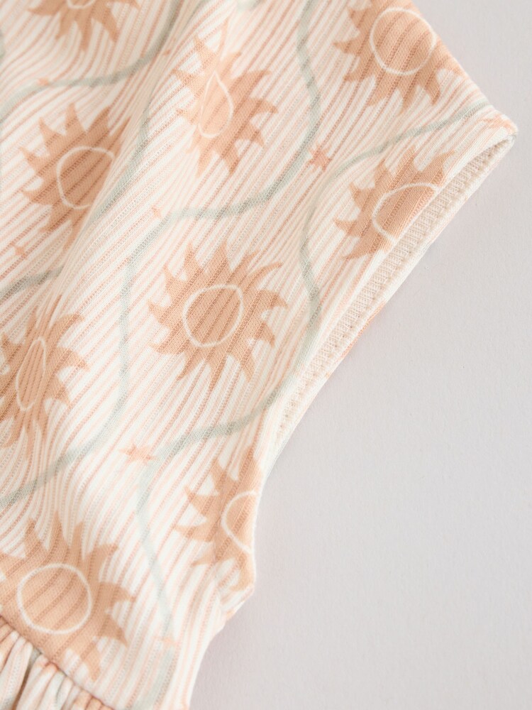 Orange Tonal Patterned Zip Through Baby Rompers 3 Pack - Image 12 of 12