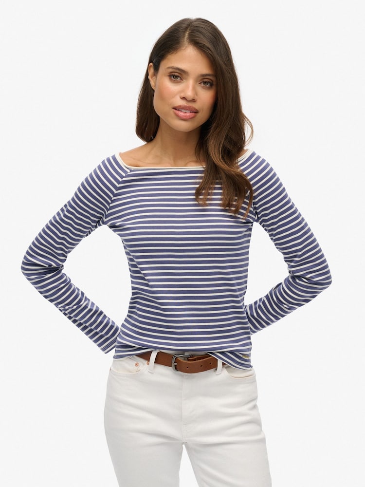 Superdry White Bardot Off Shoulder Top - Image 1 of 4 Superdry White Bardot Off Shoulder Top - Image 1 of 4