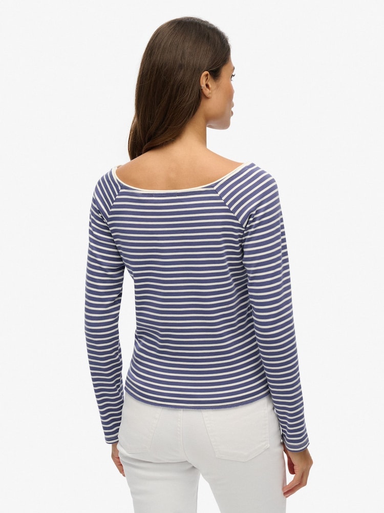 Superdry White Bardot Off Shoulder Top - Image 2 of 4 Superdry White Bardot Off Shoulder Top - Image 2 of 4