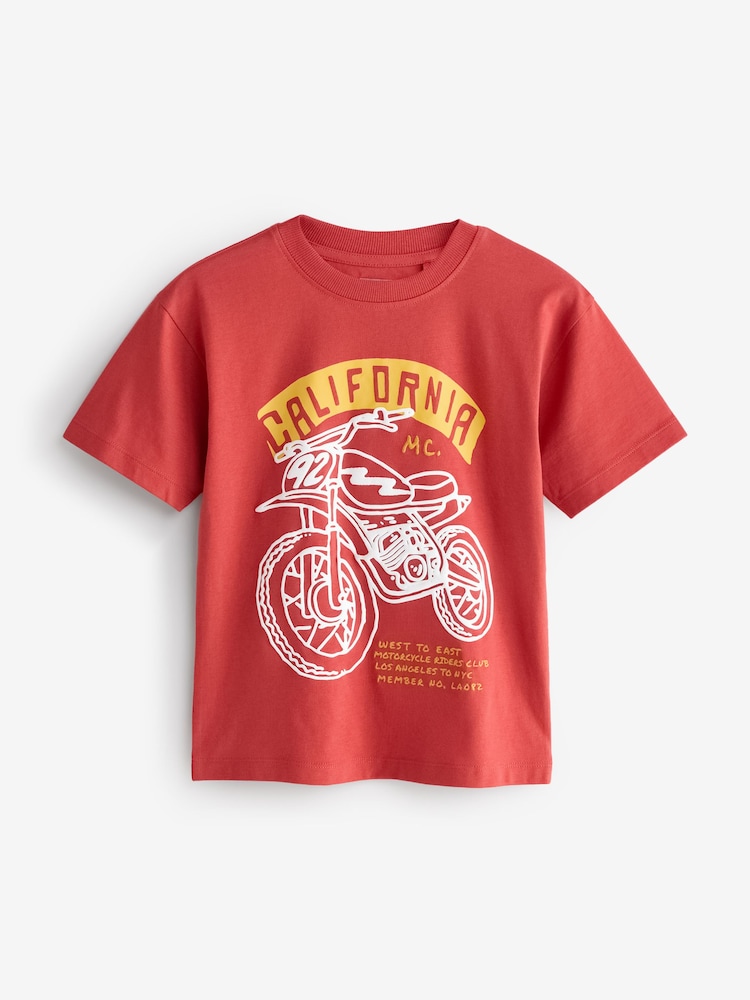Red Short Sleeves Motorbike T-Shirt - Image 1 of 1