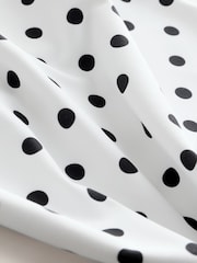 Black Polka Dot Square Neck Short Sleeve Top - Image 8 of 8