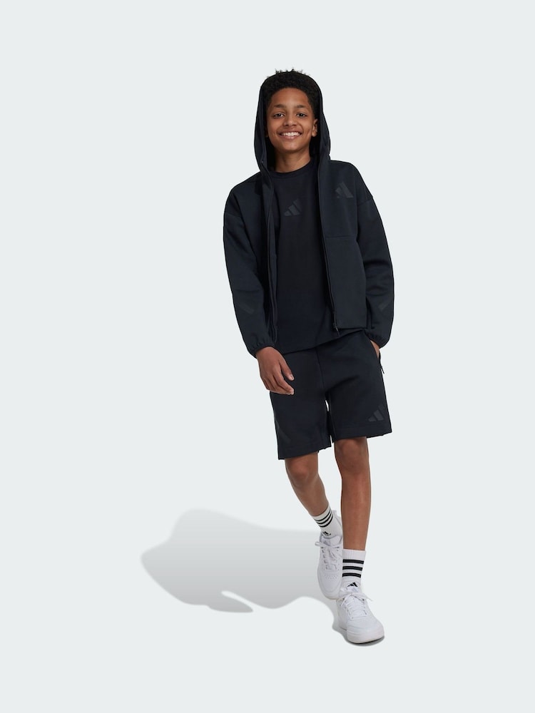 adidas Black Z.N.E. Full-Zip Hooded Track Jacket - Image 1 of 4