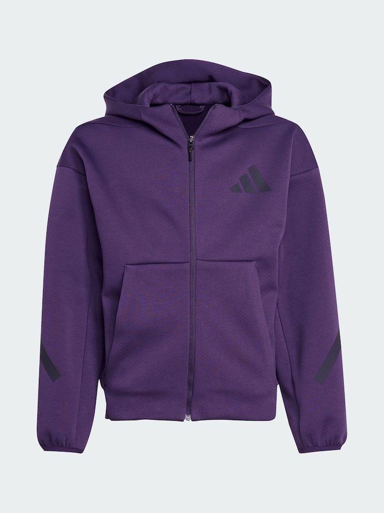 adidas Purple Z.N.E. Full-Zip Hooded Track Jacket - Image 4 of 4 adidas Purple Z.N.E. Full-Zip Hooded Track Jacket - Image 4 of 4