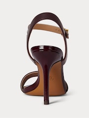 Lauren Ralph Lauren Red Gwen Crinkle Leather Heeled Sandals - Image 3 of 4