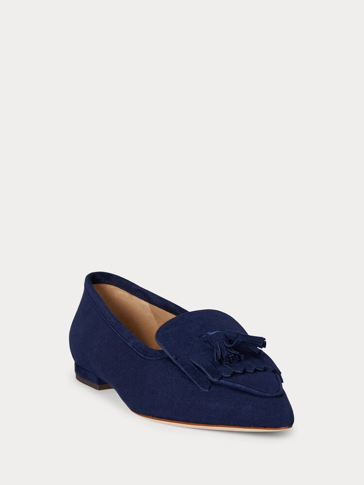 Lauren Ralph Lauren Blue Londyn Sheep-Suede Kiltie Ballet Flats - Image 4 of 4 Lauren Ralph Lauren Blue Londyn Sheep-Suede Kiltie Ballet Flats - Image 4 of 4