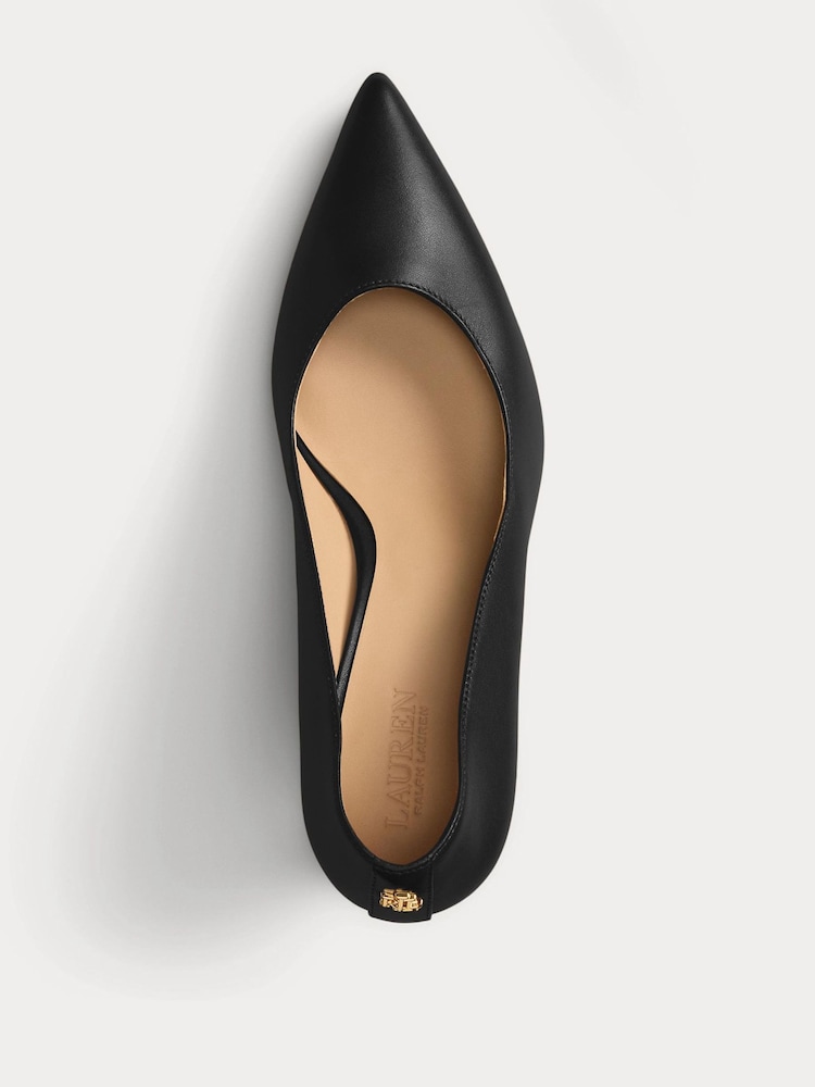 Lauren Ralph Lauren Black Lanette Leather Heels - Image 3 of 3 Lauren Ralph Lauren Black Lanette Leather Heels - Image 3 of 3