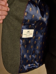 Joules Green Wool Blend Texture Suit Jacket - Image 10 of 14