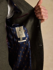 Joules Green Wool Blend Texture Suit Jacket - Image 11 of 14