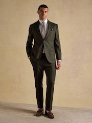 Joules Green Wool Blend Texture Suit Jacket - Image 13 of 14