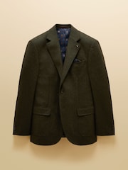 Joules Green Wool Blend Texture Suit Jacket - Image 14 of 14