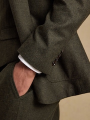 Joules Green Wool Blend Texture Suit Jacket - Image 7 of 14