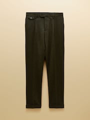 Joules Green Wool Blend Texture Suit Trousers - Image 10 of 10