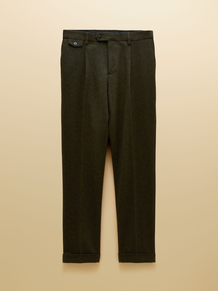 Joules Green Wool Blend Texture Suit Trousers - Image 10 of 10 Joules Green Wool Blend Texture Suit Trousers - Image 10 of 10