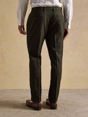 Joules Green Wool Blend Texture Suit Trousers - Image 2 of 10