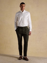 Joules Green Wool Blend Texture Suit Trousers - Image 3 of 10