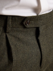 Joules Green Wool Blend Texture Suit Trousers - Image 7 of 10