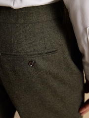 Joules Green Wool Blend Texture Suit Trousers - Image 8 of 10