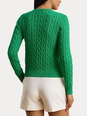 Verde - Lauren Ralph Lauren Ralhan Cárdigan de Punto Trenzado con Logo de Escudo - Imagen 5 de 7