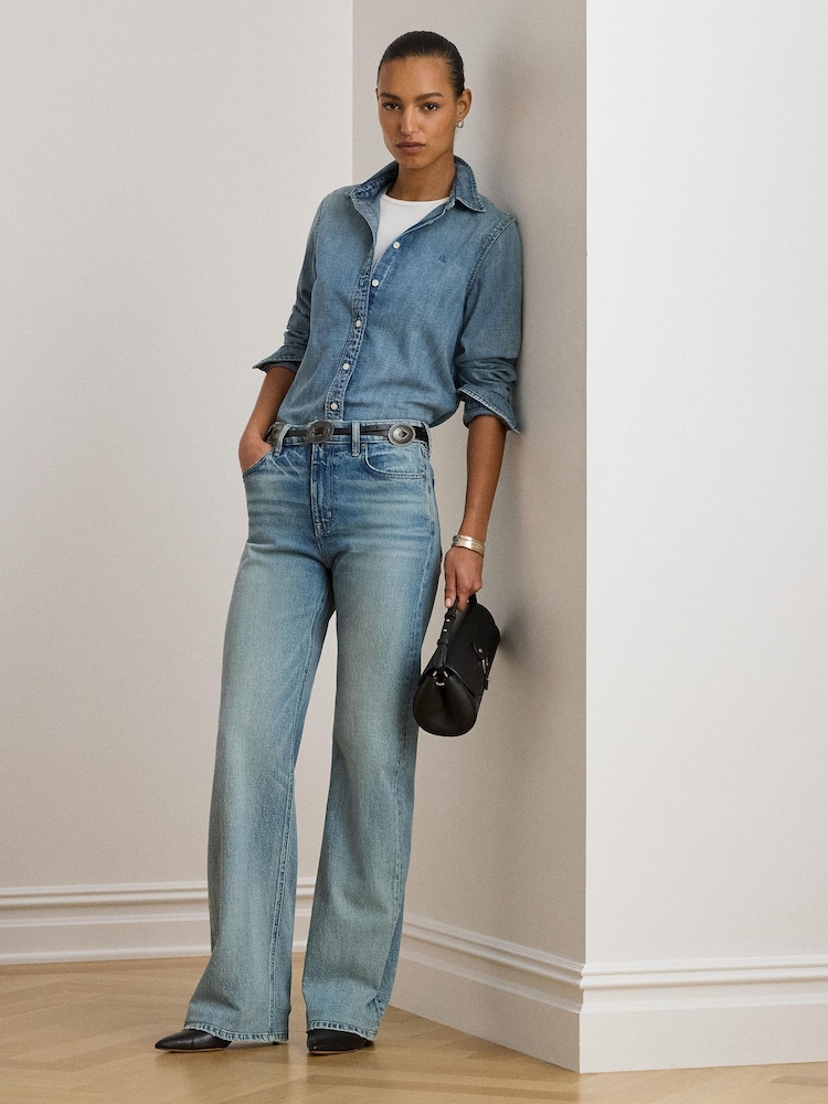 Lauren Ralph Lauren Blue Jamelko Denim Shirt - Image 2 of 7 Lauren Ralph Lauren Blue Jamelko Denim Shirt - Image 2 of 7