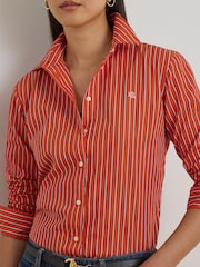 Lauren Ralph Lauren Orange Jamelko Embroidered Logo Shirt - Image 4 of 8