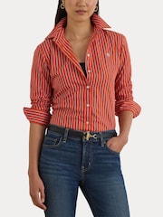 Lauren Ralph Lauren Orange Jamelko Embroidered Logo Shirt - Image 6 of 8