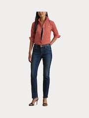 Lauren Ralph Lauren Orange Jamelko Embroidered Logo Shirt - Image 7 of 8