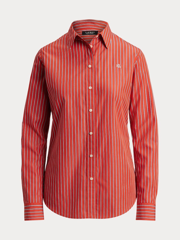 Lauren Ralph Lauren Orange Jamelko Embroidered Logo Shirt - Image 8 of 8