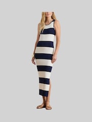 Lauren Ralph Lauren Blue Faraz Stripe Knit Dress - Image 3 of 8