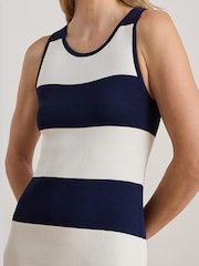 Lauren Ralph Lauren Blue Faraz Stripe Knit Dress - Image 5 of 8