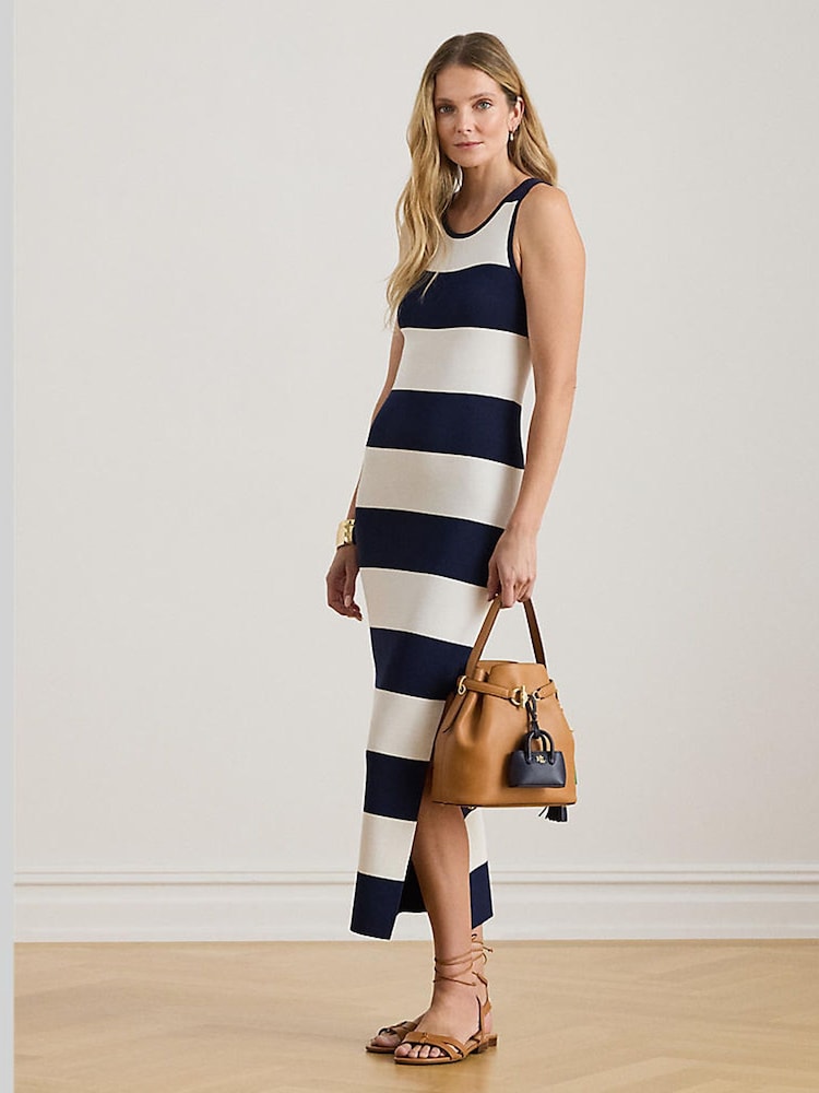 blue striped knit dress Judy Striped Knit Dress – Draper James main image 1