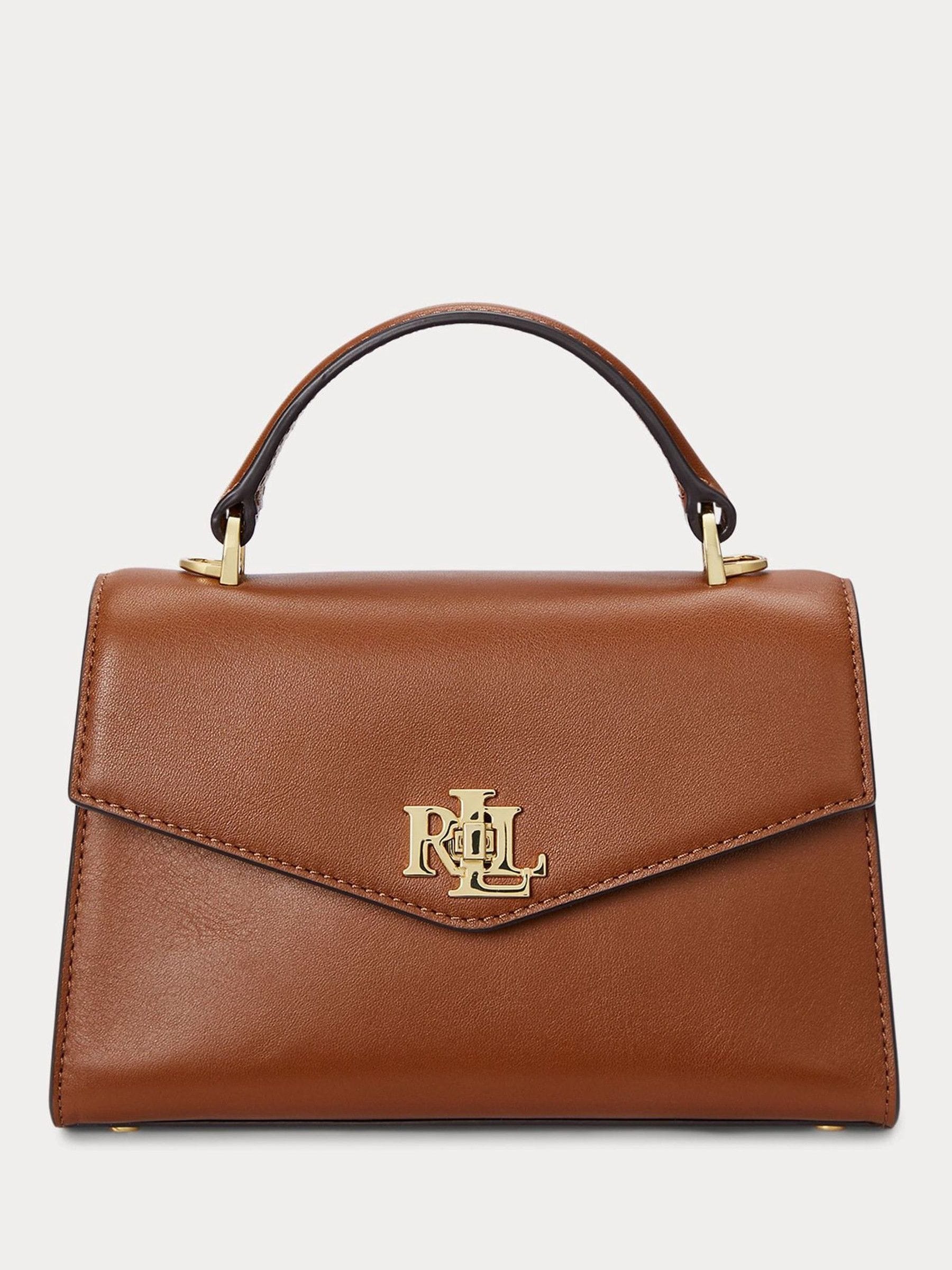 Buy Lauren Ralph Lauren Brown Farrah Top Handle Leather Satchel