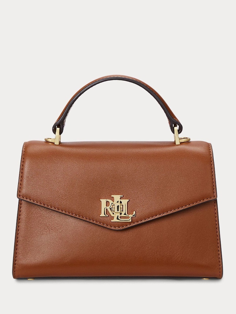 Lauren Ralph Lauren Brown Farrah Top Handle Leather Satchel Bag - Image 1 of 8 Lauren Ralph Lauren Brown Farrah Top Handle Leather Satchel Bag - Image 1 of 8