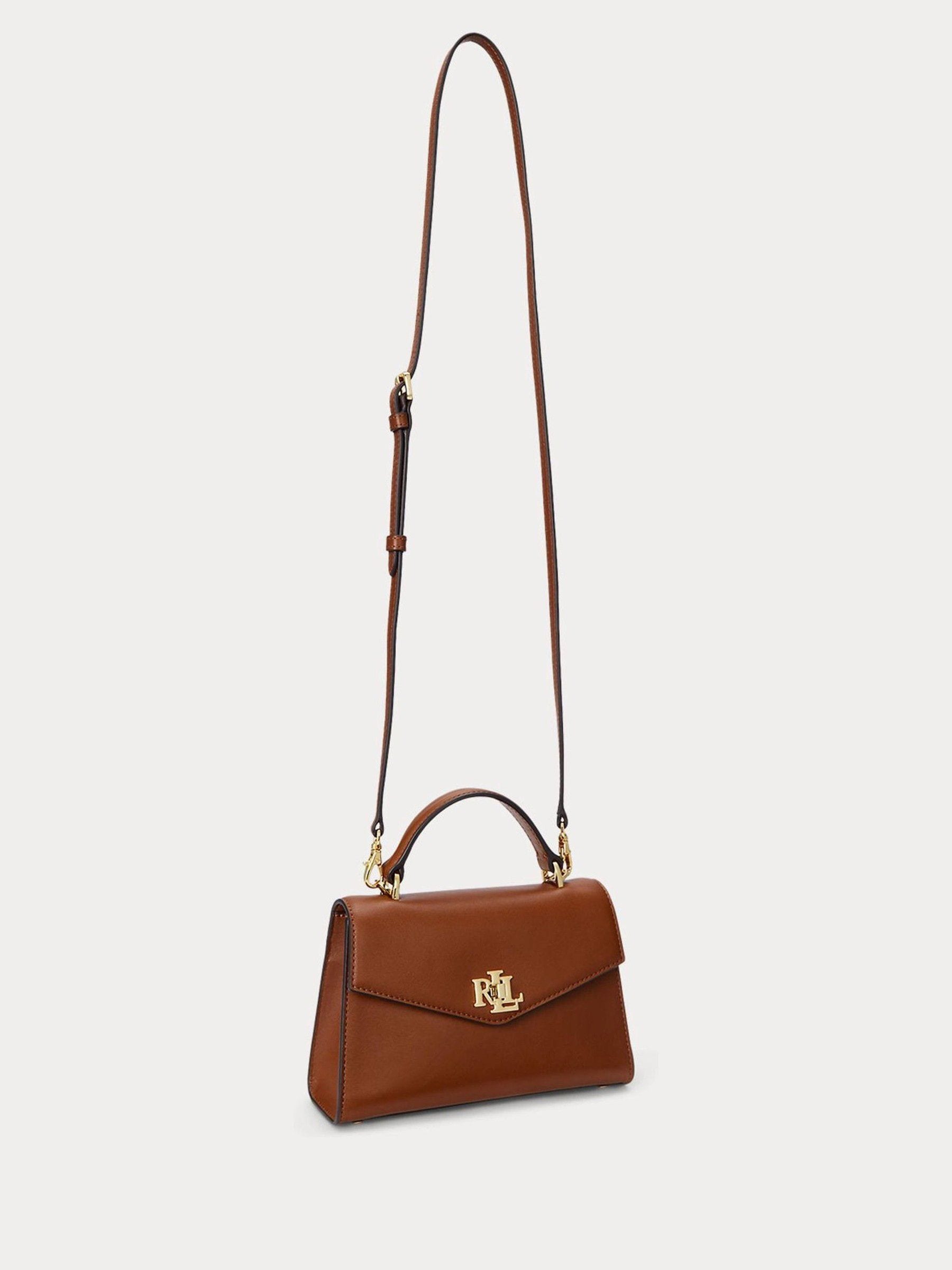 Buy Lauren Ralph Lauren Brown Farrah Top Handle Leather Satchel
