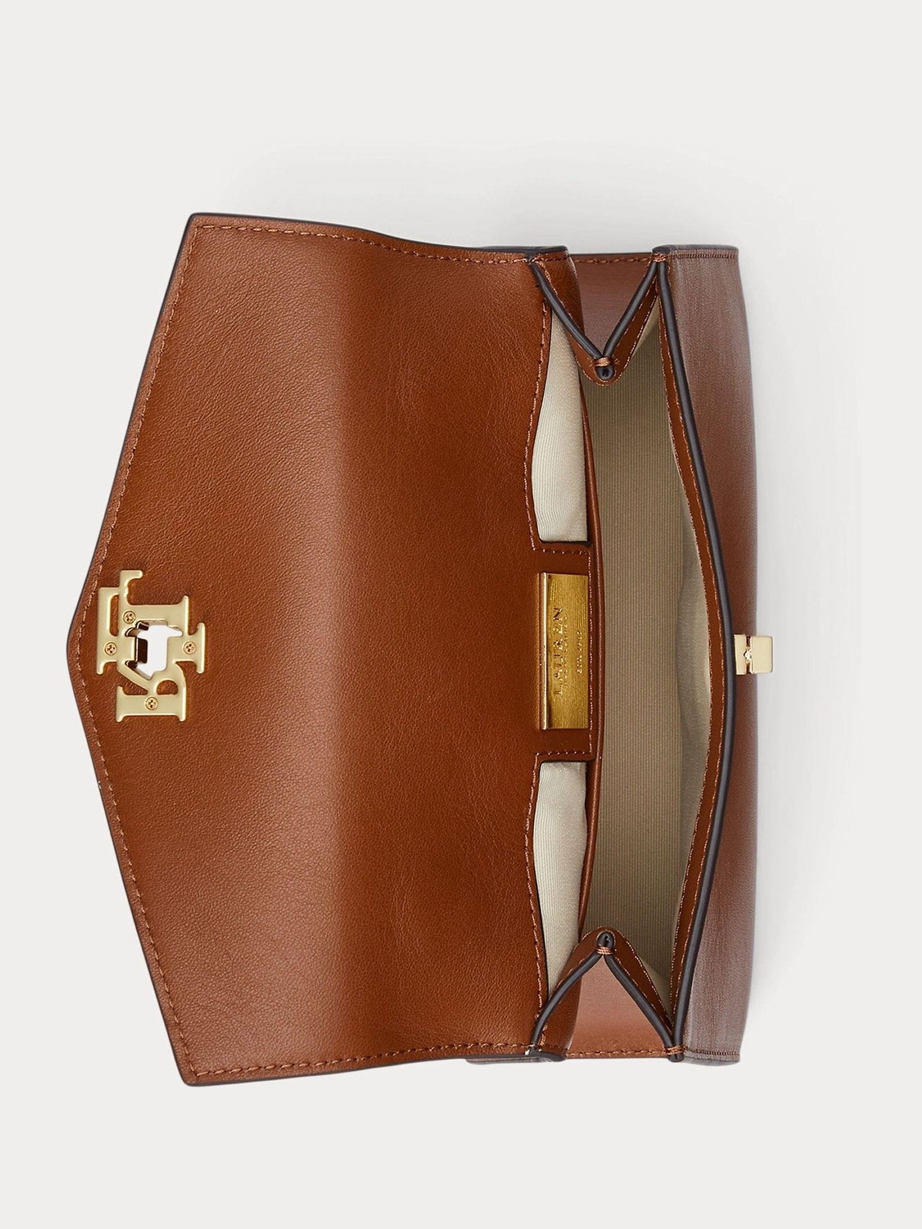 Buy Lauren Ralph Lauren Brown Farrah Top Handle Leather Satchel